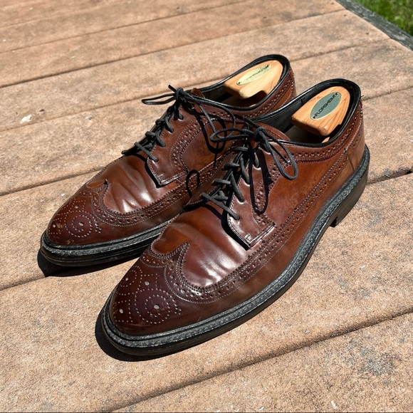 Bostonian Crown Windsor Shell Cordovan #8 Wingtip Burgundy 10C/9.5D USA Patina! - Picture 3 of 12